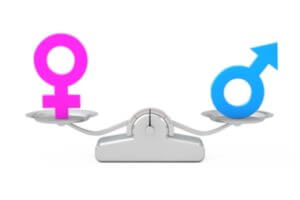 Male and Female Symbols On a Scale