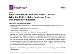 Screenshot of "Population Health and Paid Parental Leave" Publication