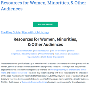 Resources for Women, Minorities, & Other Audiences