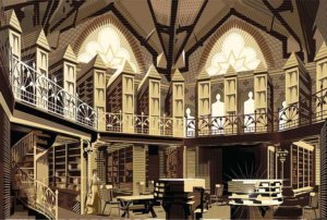 Vector Drawing of a Library