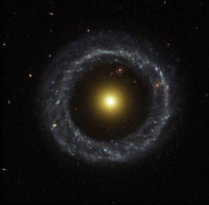 Hoag's Object through a Hubble Space Telescope