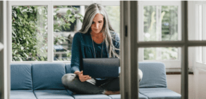 Woman Looking at a Laptop