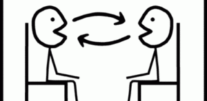 Stick Figures Talking to Each Other
