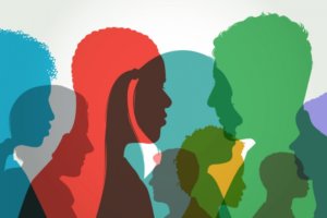Silhouette of Different Colored People