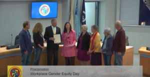 Proclamation of Workplace Gender Equity Day in Oceanside City Hall