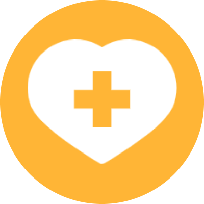 Wellbeing Icon--Heart with the Health Plus Symbol Inside