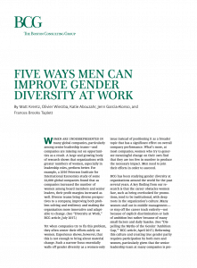 Five Ways Men Can Improve Gender Diversity At Work First Page